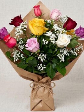 Assorted dozen roses (wrapped)